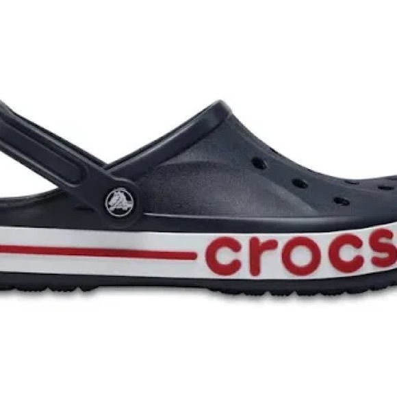 CROCS Bayaband Unisex Navy Red White Clogs - Picture 3 of 10